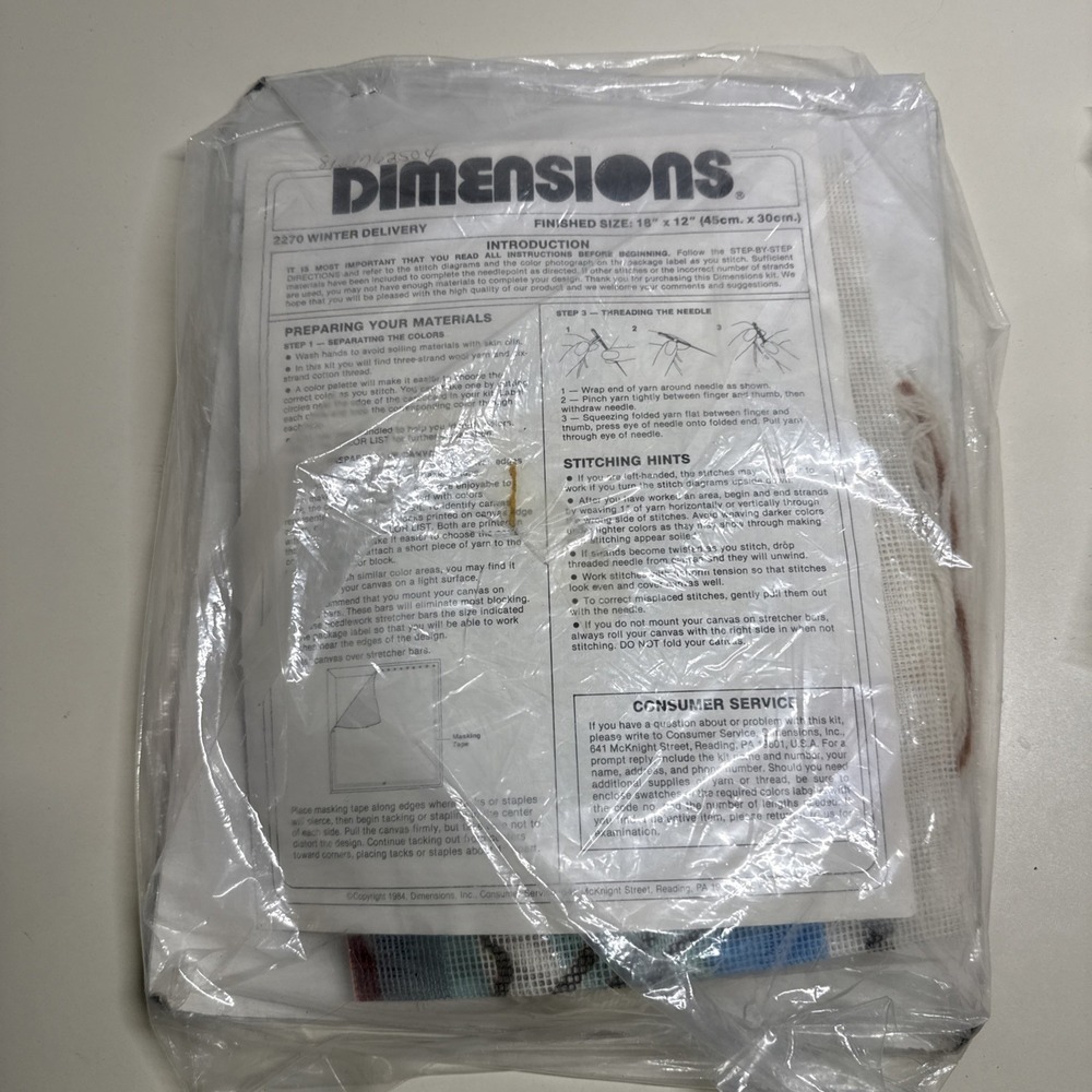 Dimensions Winter Delivery long stitch kit Vintage 1984 - Picture 6 of 7